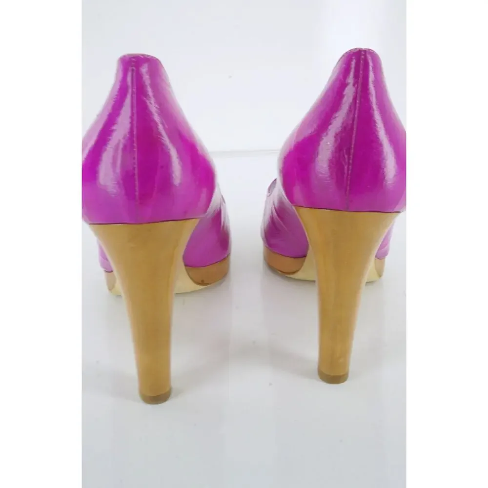 Sergio Rossi Pink Eel Skin Peep Toe Pump Size 40 10 NEW
